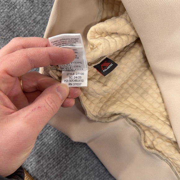 Obermeyer Sweatshirt Mens Large Tan Polartec Explorer Tech Crewneck Off Grid - Picture 11 of 13